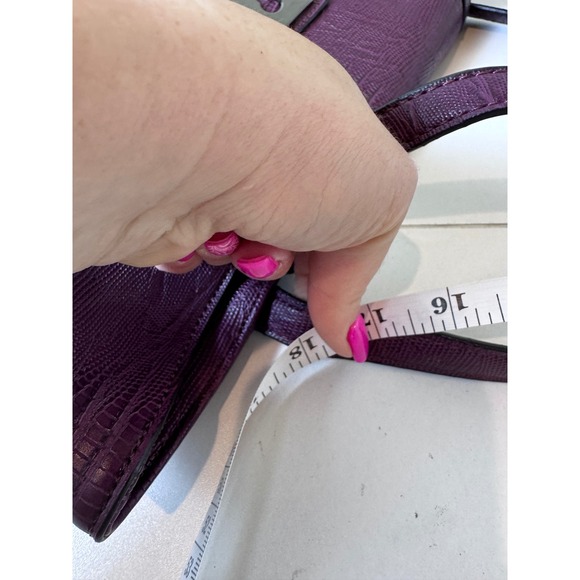 Danielle Nicole Tote Bag Women Large Purple Faux Lizard Embossed Structured Chic - Picture 14 of 14